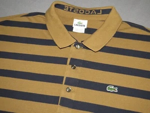 Men's Lacoste Short Sleeved Striped Pique Cotton Polo Golf Shirt 8 (XXL) - Picture 1 of 7