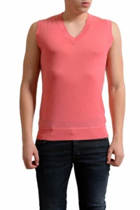 Dsquared2 Men'S Pink 100% Cashmere V-Neck Vest Sweater US XS S M L XL 2XL - Picture 1 of 4