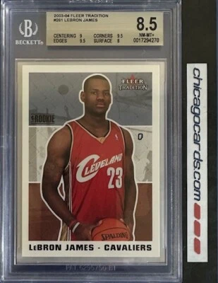 BGS 8.5 Nm-Mt+ LeBron James 2003-04 Fleer Tradition Rookie RC #261 9/9.5/9.5/8 - Image 1 of 4