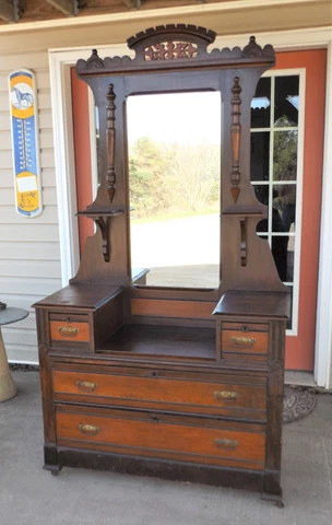 19th Century Eastlake Vanity and Mirror Cover