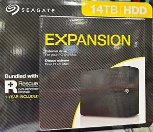 Seagate 14TB Expansion External HDD Desktop Hard Drive USB 3.0 Rescue Recovery - Picture 1 of 5