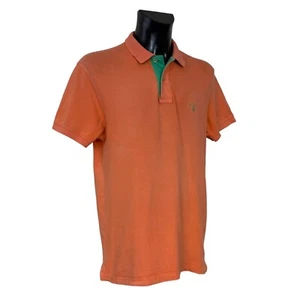 CAMISA POLO GANT ICÓNICA LOGO PECHO NARANJA VERDE PIQUÉ ALGODÓN. TALLA: GRANDE - Imagen 1 de 7