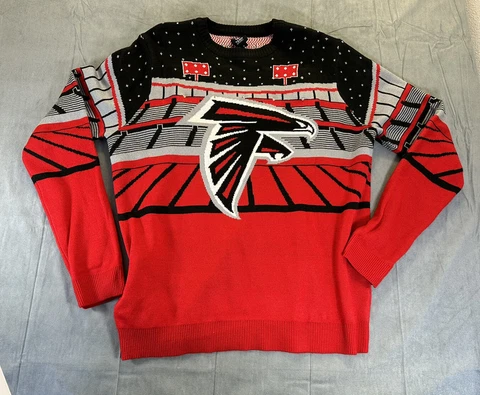 Atlanta Falcons NFL Ugly Christmas Sweater Light Up Works Mens Size XL Football Cover