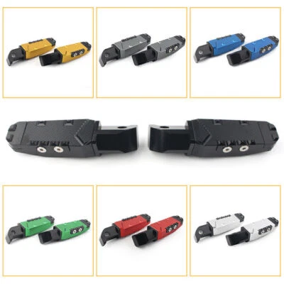 CNC Aluminum Rear Passenger Footrests Foot Pegs Pedal Pads For Yamaha FZ1 YZF R3 - Image 1 of 4