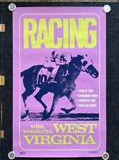 Affiche de voyage officielle Virginie-Occidentale vintage 1970 courses de chevaux Charleston 25 x 40