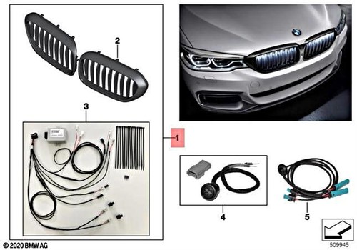Genuine BMW Iconic Glow Illuminated M Performance Kidney Front 