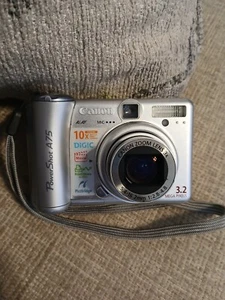 Canon PowerShot A75 3.2MP Digital Camera - Silver FOR PARTS With Memory Card - Picture 1 of 8