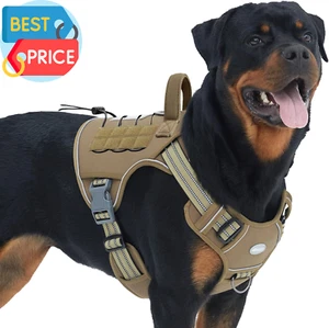 Imbracatura Tattica per Cani di Taglia Grande No Pull Imbracatura Regolabile Riflettente K9 - Foto 1 di 12