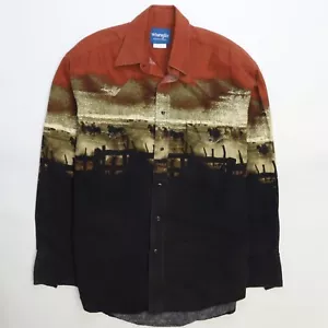 Camicia Vintage Wrangler Horse Ranch Western Cowboy Pearl Snap Taglia Media - Foto 1 di 8
