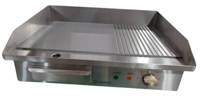 Quantum CE ® 55cm Electric Table top Griddle Flat & Half Ribbed 3kW GRF55