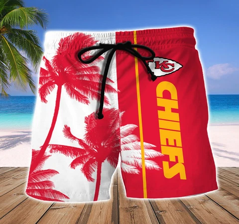 Kansas City Chiefs Beach Shorts Summer Casual Swim Trunks Sports Board Shorts Cover