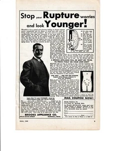 Brooks Appliance Co Print Ad 1940 Rupture Appliance For Men - Picture 1 of 1