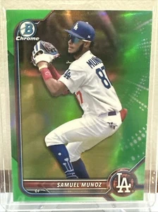 #’d 50/99 Samuel Munoz 2022 Bowman Draft Chrome Green Refractor LA Dodgers BDC63 - Picture 1 of 3