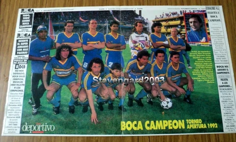 BOCA JUNIORS Apertura Champion 1992 - Clarin Deportivo Poster Cover