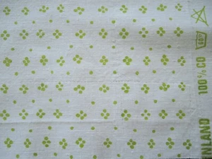 Marimekko MAIJA ISOLA  " MUIJA " cotton fabric  134x38cm White x Yellow green - Picture 1 of 10