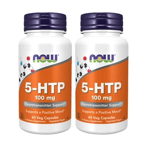 2 x NOW 5 HTP 5 idrossitriptofano 100 mg supporto neurotrasmettitore 60 tappi vegani - Foto 1 di 6