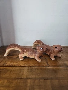 Japan Pottery 7" Wall Hanging Brown Squirrel Set Of Two - Picture 1 of 7
