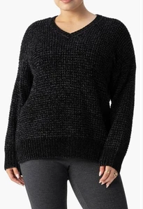 Sanctuary Sweater Womens 2X Black Chenille Pullover Soft Cozy Plush Knit New - Picture 1 of 12