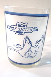 United Airlines Naughty Fly United Drinking Glass Sexy Birds 1960's - Picture 1 of 12