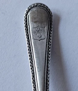 ant. Salz/Senf-Löffel mit seltenen Wappen , Engl.1900 925Silber gepunzt! - Bild 1 von 10