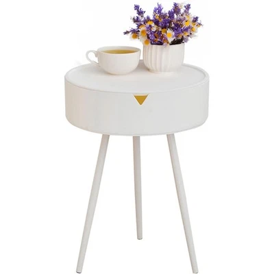 Mesa auxiliar moderna dormitorio con almacenamiento y tapa extraíble mesita de noche de extremo pequeño Foto 1 de 4