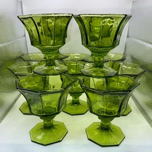 12 INDEPENDENCE Octágono Verde Sherbet Desierto Champagne PLATO DE CRISTAL 4" - Imagen 1 de 12