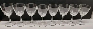 Diamant Starburst Diamond Cut Wine Claret Glass 5 3/4" Hexagon Stems Set Of 8 - Picture 1 of 21