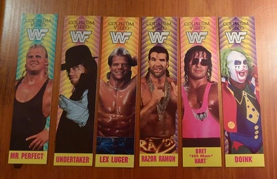 1993 WWF COLISEUM BOOK MARKER SET - UNDERTAKER RAMON BRET HART DOINK LUGER MINTY - Image 1 of 2