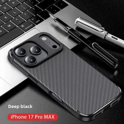 Carbon Fiber For iPhone 17 17ProMax 17Air Case Anti Fingerprint Protective Cover - Image 1 of 4