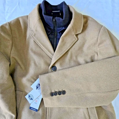 Dockers Camel Color Poly/Wool Blend Mid-length Full-Zip Car Coat - Men's XL NWT - Image 1 of 4