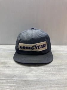 Vintage Goodyear Embroidered Patch Trucker Hat Cap Blue Denim - Picture 1 of 7