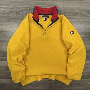 Chaqueta Tommy Hilfiger De Colección Para Hombre Grande Polar 1/4 Cremallera Bloque de Color Retro Años 90 - Imagen 1 de 7