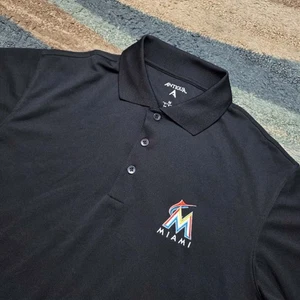Antigua Miami Marlins Poloshirt Schwarz Herren Medium MLB Golf Freizeit - Bild 1 von 7