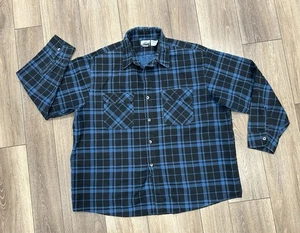 VTG Fieldmaster Flannel Plaid Long Sleeve Button Down Mens 2xl (18-18 1/2) - Picture 1 of 6