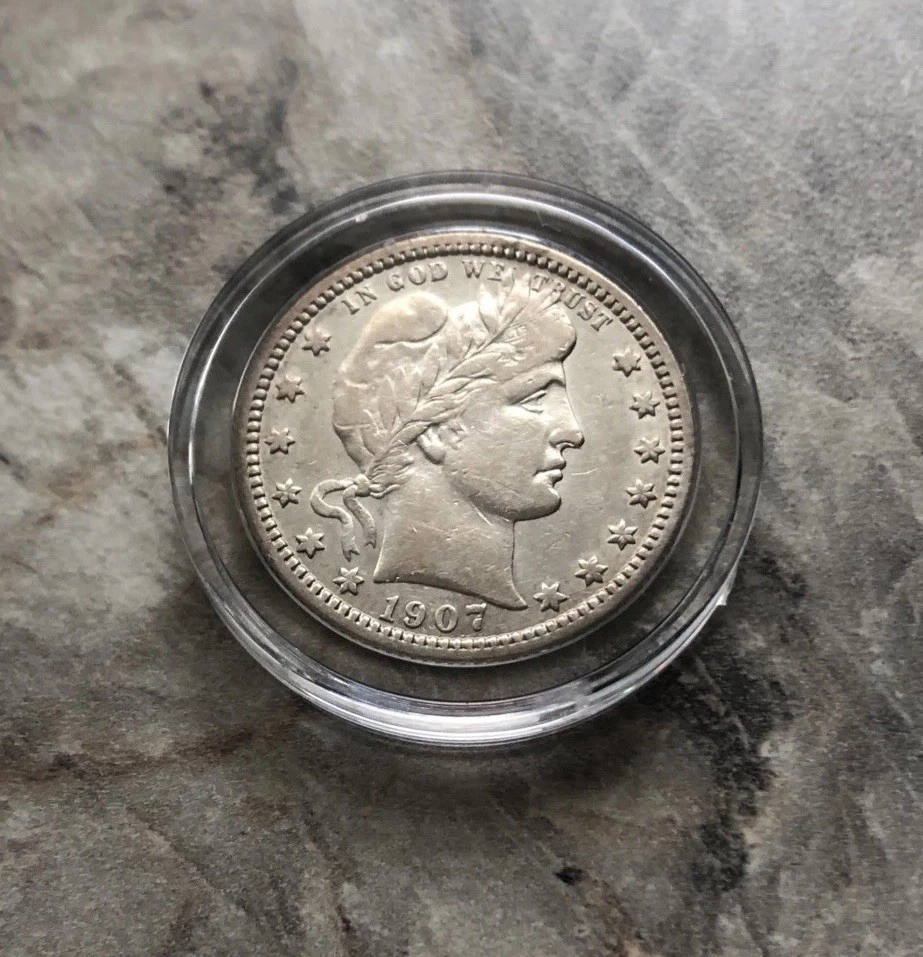 1907-S Silver Barber Quarter In XF Condition. Rare Date and Mint Mark. - Image 1 of 4