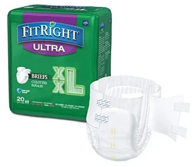 Pañales FitRight ULTRA para adultos - XL 57"-66" paquete de 20 calzoncillos para incontinencia XL Foto 1 de 4