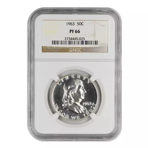 1963 Franklin Half Dollar NGC PF-66 - Picture 1 of 2