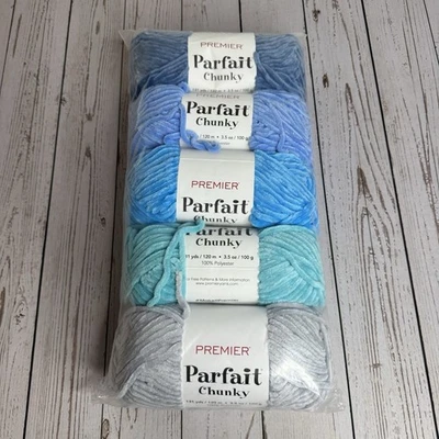 НОВАЯ коренастая пряжа Premier Parfait 3,5 унции — смешанный лот из 5 мотков новая с ценниками - Изображение 1 из 4