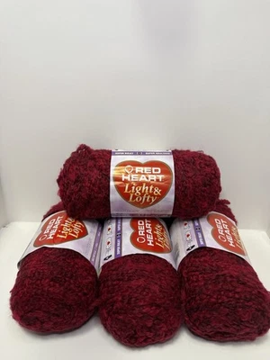 Lote de 4 novelos de vinho 9376 fio coração vermelho leve e elevado super volumoso 6 acrílico - Imagem 1 de 3