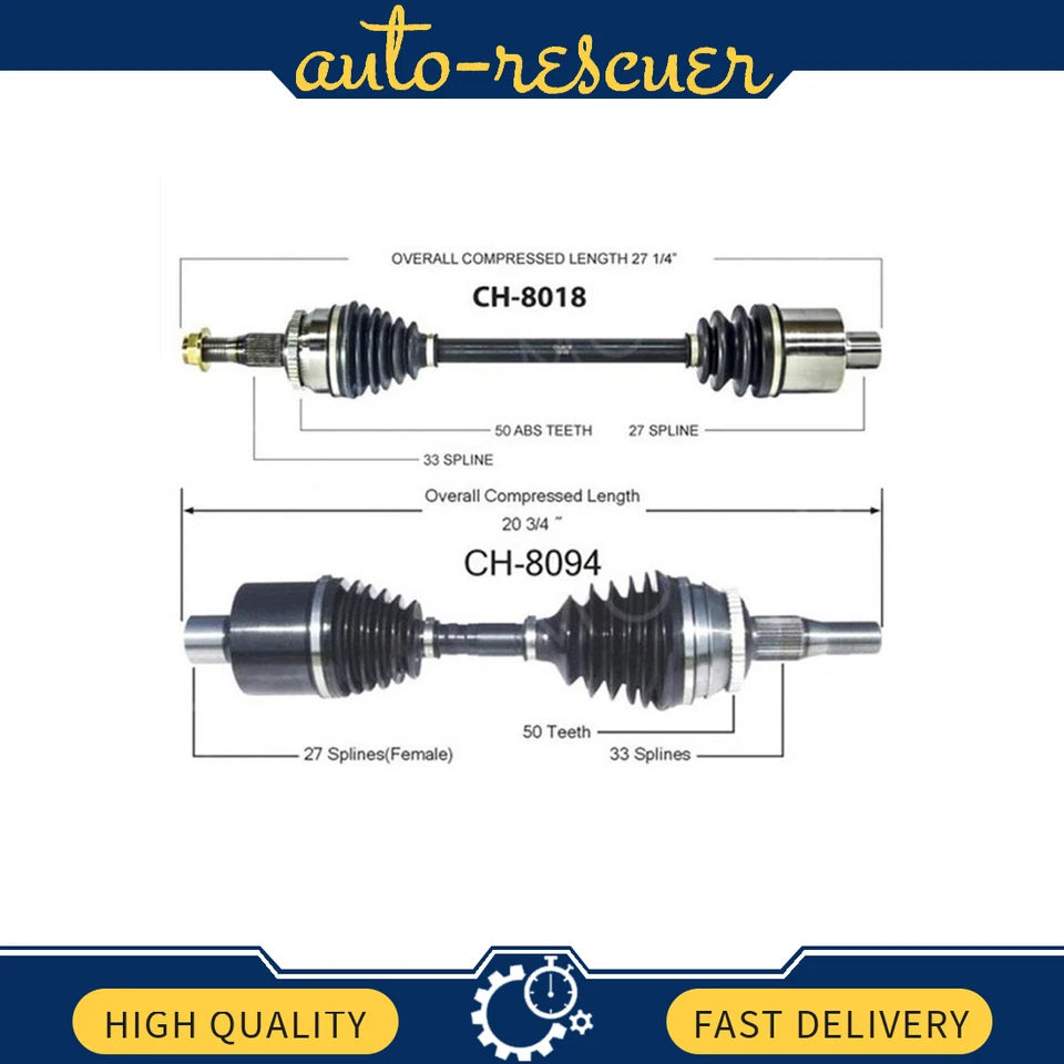 Juego SurTrack par de ejes delanteros CV para Dodge Interpid Chrysler 300M LHS FWD Foto 1 de 3