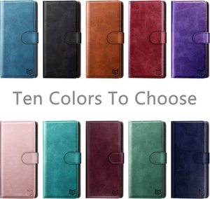 Samsung Galaxy S24 Ultra Flip Wallet Book Case Leather Cover Phone Cover - Picture 1 of 5