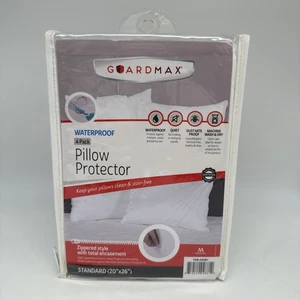 Guardmax Bed Bug Proof Waterproof Pillow Protector with Zipper 4 Count Pack NEW - Picture 1 of 9
