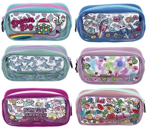 PVC Kids Pencil Case See Through Stationery Pouch Large School Pencil Case Girl - Picture 1 of 21