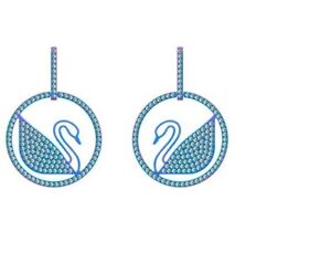 Swarovski Pop Swan Pierced Earrings Purple Lilac PVD Coating Article.:546263 BOX