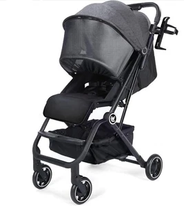Cochecito de bebé portátil plegable con una mano con respaldo ajustable - Imagen 1 de 9