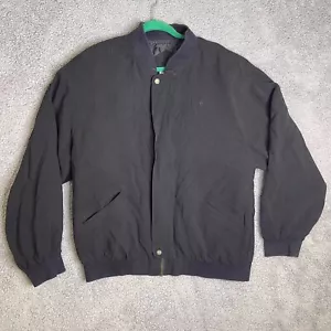 Poeta Moda Light Jacket Mens XL Black 100% Silk Full Zip Luxury Lined Italy - Picture 1 of 11