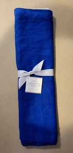 Pottery Barn Cotton Belgian Flax Linen Tabletop Everyday Runner Blue 18x90" NWT - Picture 1 of 12