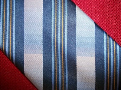 Corbata de seda a rayas azul/azul marino/dorado KENNETH COLE *NUEVA* Foto 1 de 4