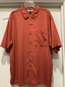 Tommy Bahama Shirt SZ XL Silk Blend Hawaiian Short Sleeve Relax Coral/Salmon - Picture 1 of 12
