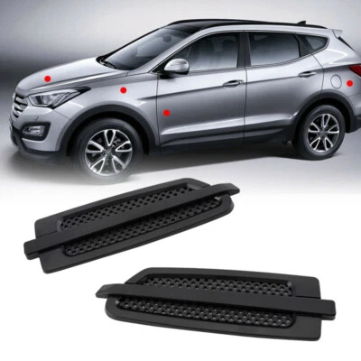Universal Car Auto Decorative Side Vent Air Flow Fender Intake Stickers Black - Image 1 of 4